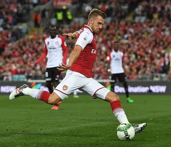 Arsenal's Aaron Ramsey in Action against Western Sydney Wanderers, Sydney 2017
