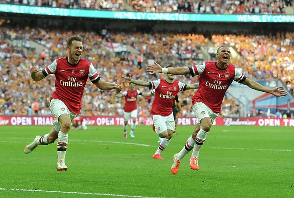 Arsenal's Aaron Ramsey Celebrates Third Goal vs Hull City in FA Cup Final