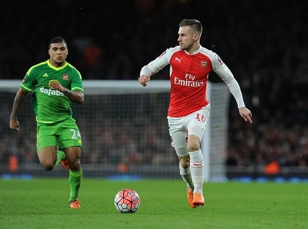 Arsenal's Aaron Ramsey in FA Cup Action: Arsenal vs. Sunderland at The Emirates (2016)