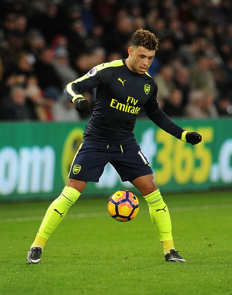 Arsenal's Alex Oxlade-Chamberlain in Action Against Swansea City (Premier League 2016-17)