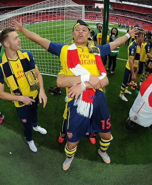 Arsenal's Alex Oxlade-Chamberlain Celebrates FA Cup Victory at Wembley Stadium (2015)