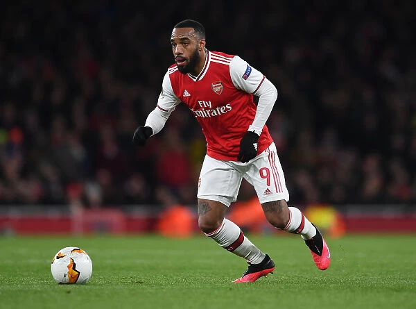 Arsenal's Alexandre Lacazette in Europa League Action Against Olympiacos at Emirates Stadium