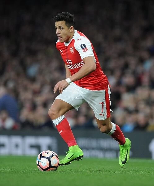 Arsenal's Alexis Sanchez in Action against Lincoln City in FA Cup Quarter-Final