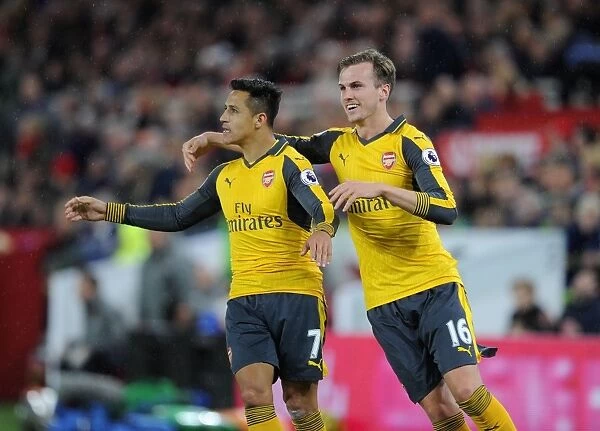 Arsenal's Alexis Sanchez and Rob Holding: A Celebration of Goal Scoring Unity (Middlesbrough vs. Arsenal, 2016-17)