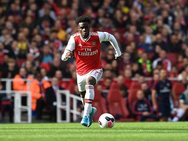 Arsenal's Bukayo Saka in Action against AFC Bournemouth, Premier League 2019-20