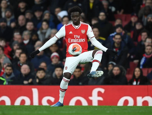 Arsenal's Bukayo Saka in Action against Everton in the Premier League