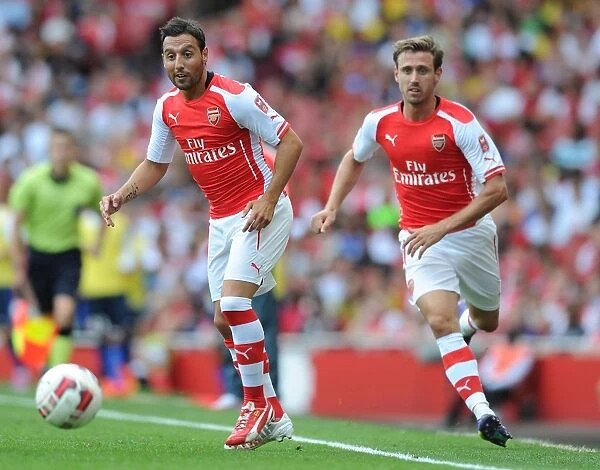 Arsenal's Cazorla and Monreal in Action against AS Monaco (2014-15)
