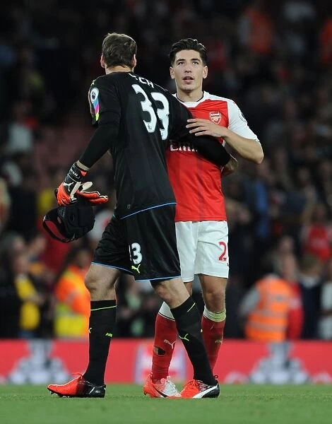 Arsenal's Cech and Bellerin: Celebrating Victory Over Chelsea in the 2016-17 Premier League