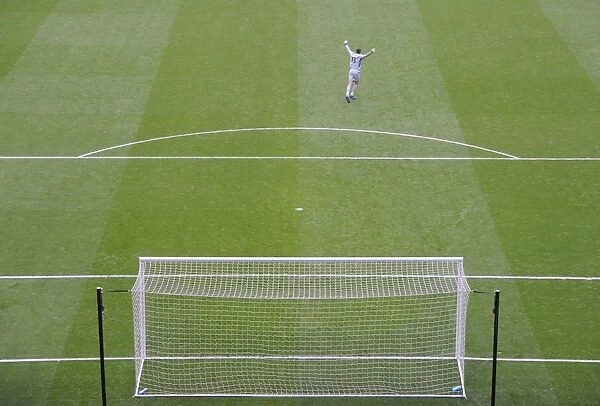 Arsenal's Double Celebration: Szczesny Savors Second Goal vs. Blackburn Rovers (2011-12)