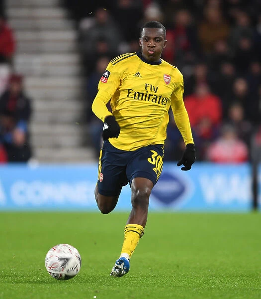 Arsenal's Eddie Nketiah in Action: FA Cup Battle against AFC Bournemouth