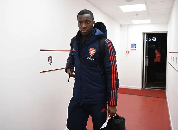 Arsenal's Eddie Nketiah Arrives at Vitality Stadium for FA Cup Fourth Round Match vs AFC Bournemouth