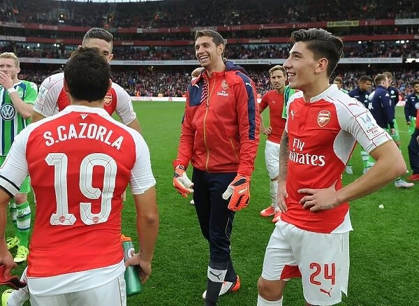 Arsenal's Emirates Cup Victory: Cazorla, Martinez, and Bellerin Celebrate