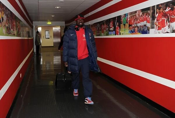 Arsenal's Emmanuel Eboue Celebrates Third Goal Against Hull City in Premier League