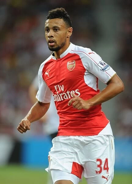 Arsenal's Francis Coquelin in Action Against Everton at 2015-16 Barclays Asia Trophy in Singapore