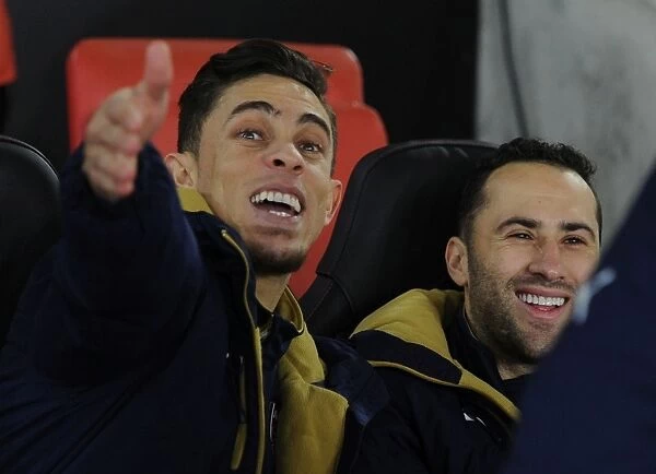 Arsenal's Gabriel and Ospina Before Southampton's St Marys Stadium Clash (2015-16)