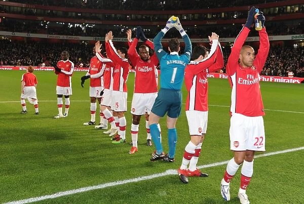 Arsenal's Gael Clichy Celebrates in Arsenal 4:2 Bolton Wanderers Victory, Emirates Stadium, 2010