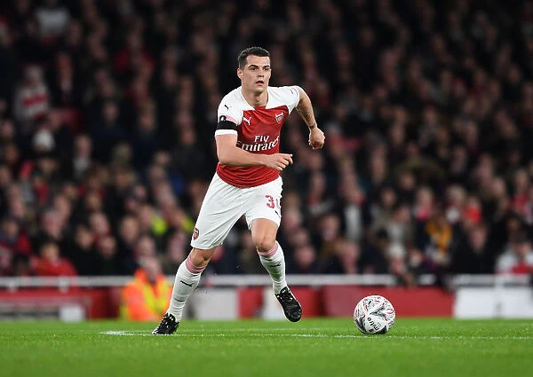 Arsenal's Granit Xhaka in FA Cup Action Against Manchester United