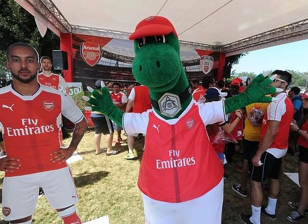 Arsenal's Gunnersaus Mascot Before Arsenal vs CD Guadalajara Match