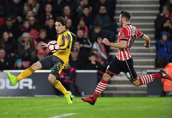Arsenal's Hector Bellerin Outruns Southampton's Sam McQueen in FA Cup Showdown