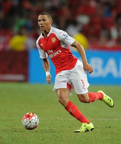 Arsenal's Kieran Gibbs in Action Against Everton at the 2015 Barclays Asia Trophy, Singapore