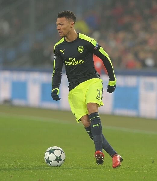 Arsenal's Kieran Gibbs in Action at FC Basel during the 2016-17 UEFA Champions League