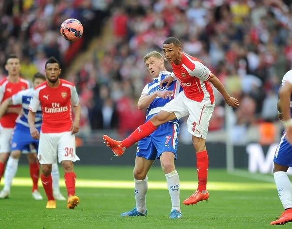 Arsenal's Kieran Gibbs Fends Off Reading's Pavel Pogrebnyak in FA Cup Semi-Final Showdown