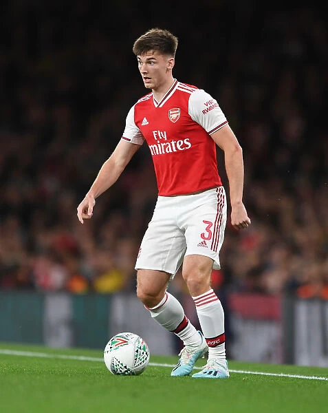 Arsenal's Kieran Tierney in Action during Carabao Cup Clash Against Nottingham Forest