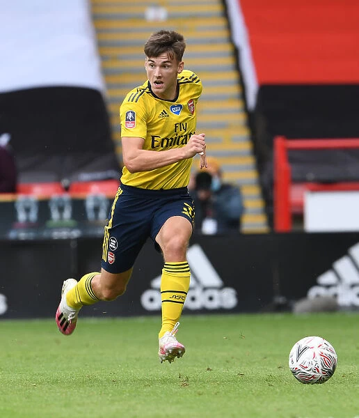 Arsenal's Kieran Tierney in FA Cup Quarterfinal Action against Sheffield United