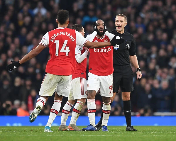 Arsenal's Lacazette and Aubameyang Protest Ref's Decision During Arsenal vs. Chelsea Clash (2019-20)