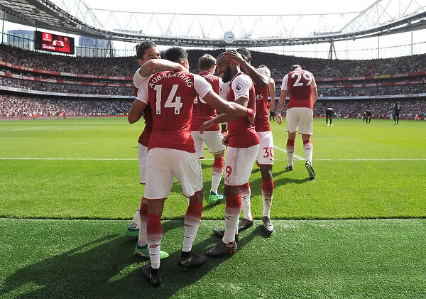 Arsenal's Lacazette and Aubameyang: Unstoppable Duo Celebrates Goals Against West Ham, April 2018