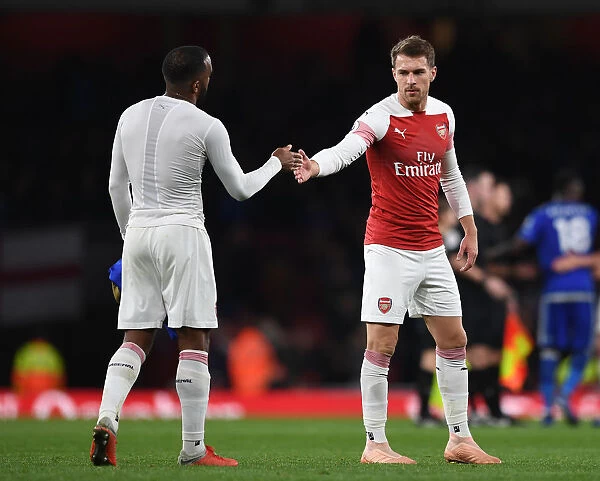 Arsenal's Lacazette and Ramsey Celebrate after Victory over Leicester City