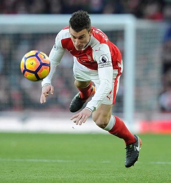 Arsenal's Laurent Koscielny in Action against West Bromwich Albion (2016-17)