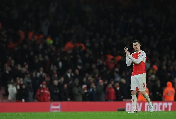 Arsenal's Laurent Koscielny Celebrates Victory Over Newcastle United (2015-16)