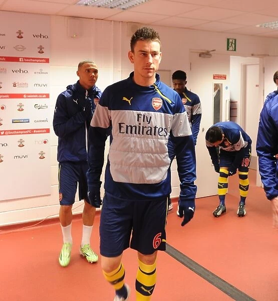 Arsenal's Laurent Koscielny in the Tunnel Before Southampton Clash (2014-15)