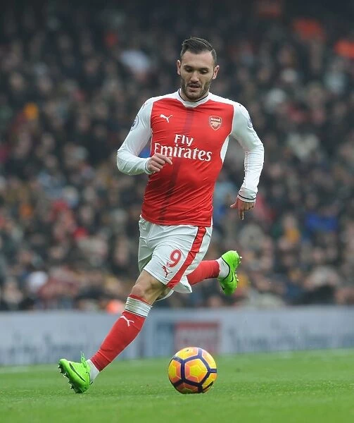 Arsenal's Lucas Perez in Action Against Hull City (2016-17)