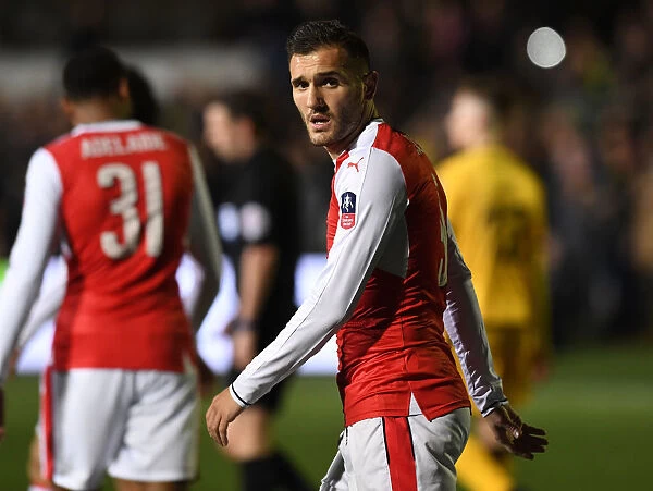Arsenal's Lucas Perez in FA Cup Fifth Round Clash against Sutton United