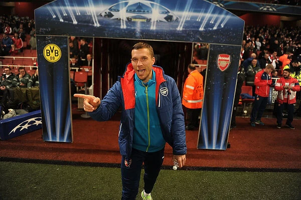 Arsenal's Lukas Podolski - Pre-Match Focus at Emirates Stadium vs Borussia Dortmund (Champions League 2014-15)