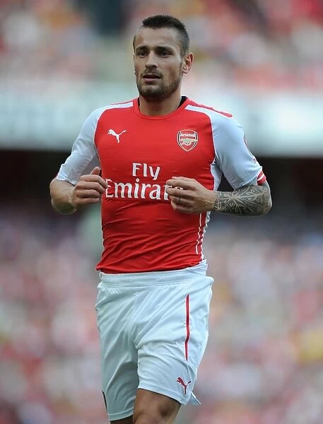 Arsenal's Mathieu Debuchy in Action against AS Monaco, Emirates Cup 2014