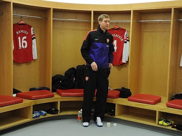 Arsenal's Per Mertesacker Before Arsenal vs West Ham United, Premier League 2012-13