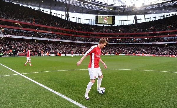 Arsenal's Nicklas Bendtner Scores in 2-0 Victory over West Ham United, Barclays Premier League, Emirates Stadium, 2010