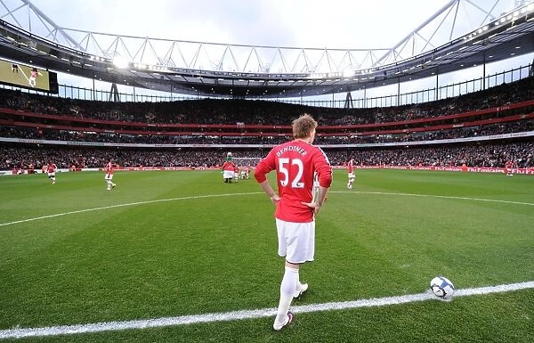 Arsenal's Nicklas Bendtner Scores in 2:0 Victory over West Ham United, Barclays Premier League, Emirates Stadium, 2010
