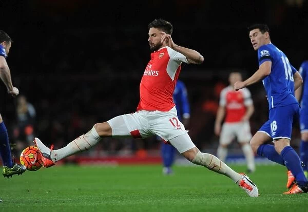 Arsenal's Olivier Giroud in Action during the Premier League 2015 / 16: Arsenal v Everton