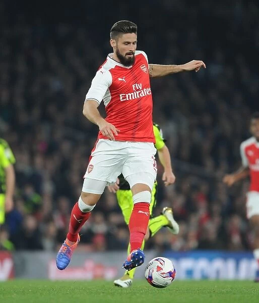 Arsenal's Olivier Giroud in Action against Reading in the EFL Cup