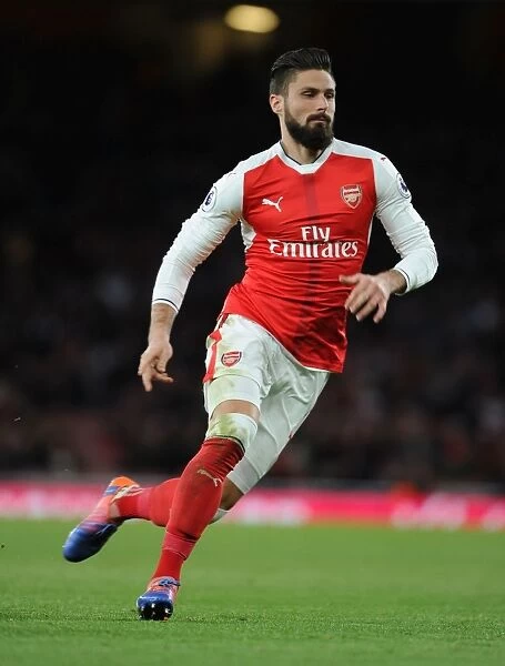 Arsenal's Olivier Giroud in Action Against West Bromwich Albion, Premier League 2016-17