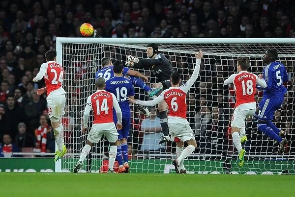 Arsenal's Petr Cech Fends Off Chelsea Threats: Intense Moment from the Emirates