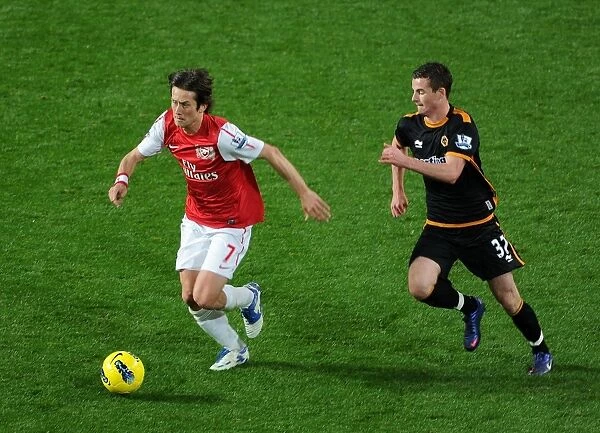 Arsenal's Rosicky Clashes with Forde in 2011-2012 Premier League Showdown