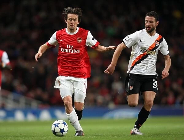 Arsenal's Rosicky and Rat Clash in Emirates Showdown: Arsenal 5-1 Shaktar, UEFA Champions League, Group H