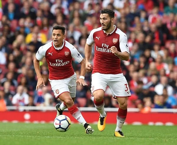 Arsenal's Sanchez and Kolasinac in Action against AFC Bournemouth (2017-18)