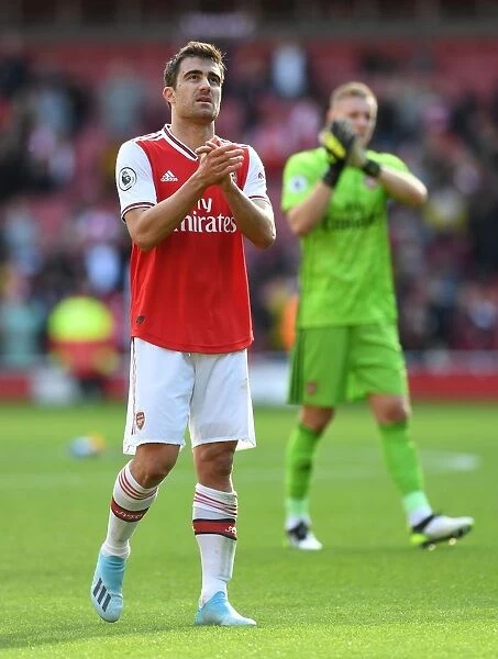 Arsenal's Sokratis Reacts After Arsenal FC vs AFC Bournemouth, Premier League 2019-20