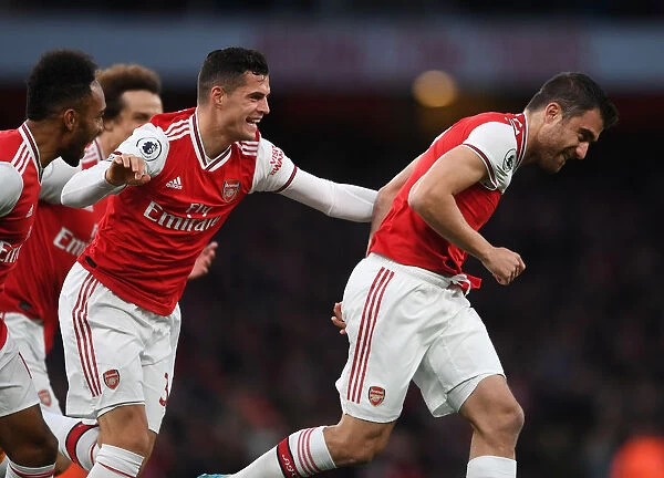 Arsenal's Sokratis and Xhaka Celebrate First Goal Against Crystal Palace (2019-20)